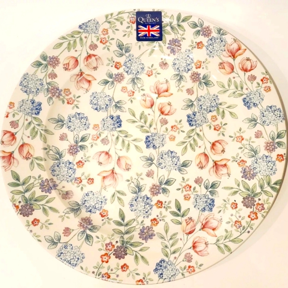 Queens Churchill Emma Platter Plate Floral 12"